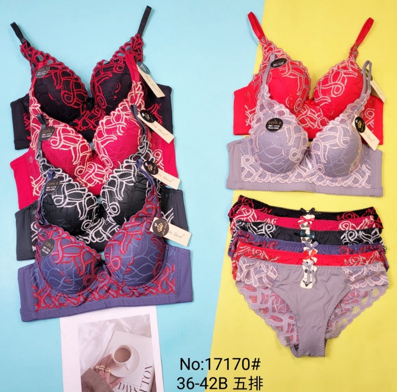EMBROIDERY PUSH-UP PADDED WIRE SET