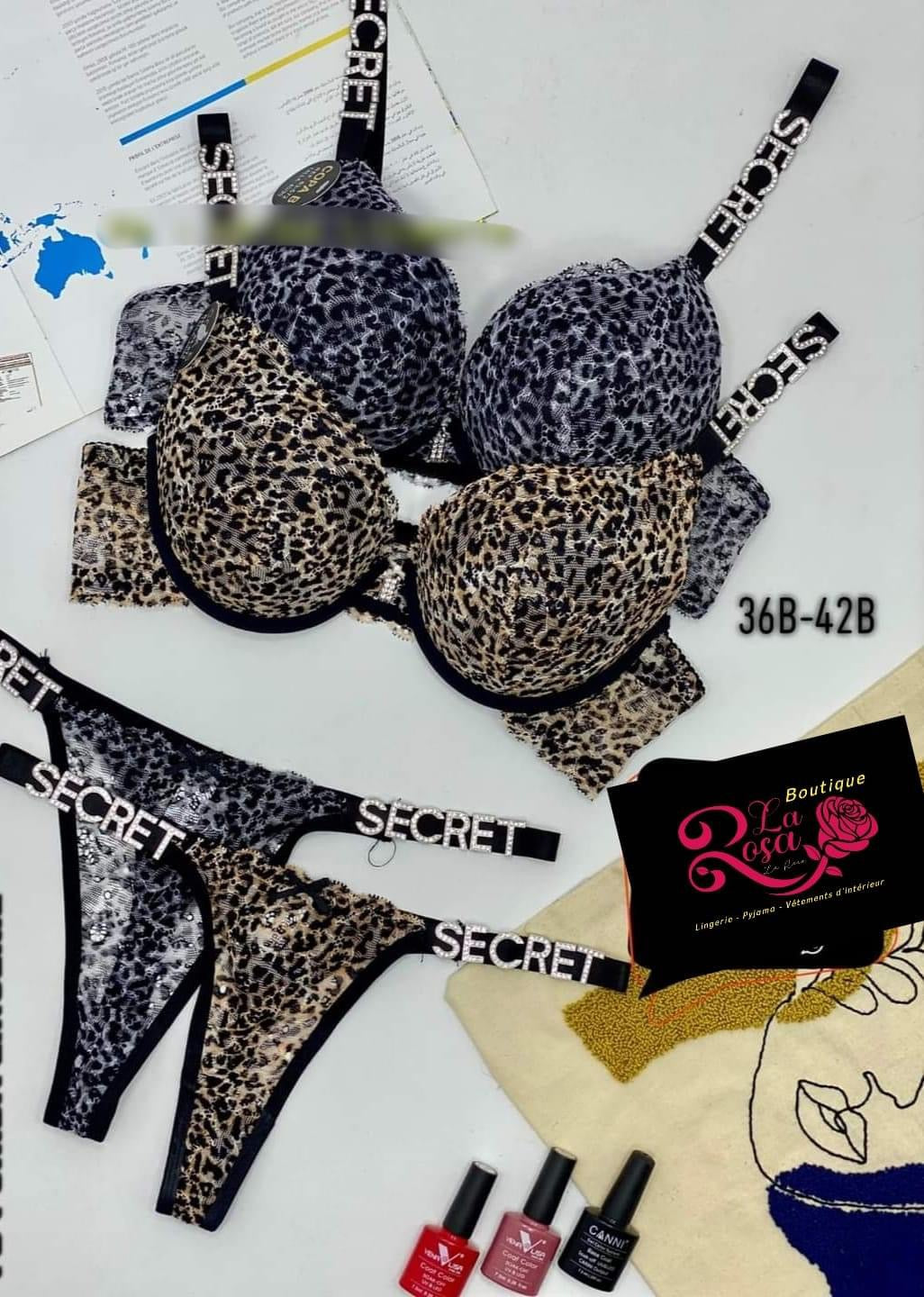 New Arrival Cheetah print Front open Wire set