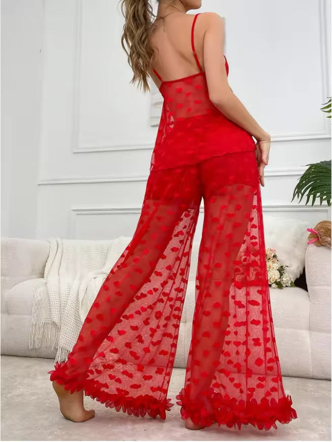 Transparent Hearts prints shirts &trousers