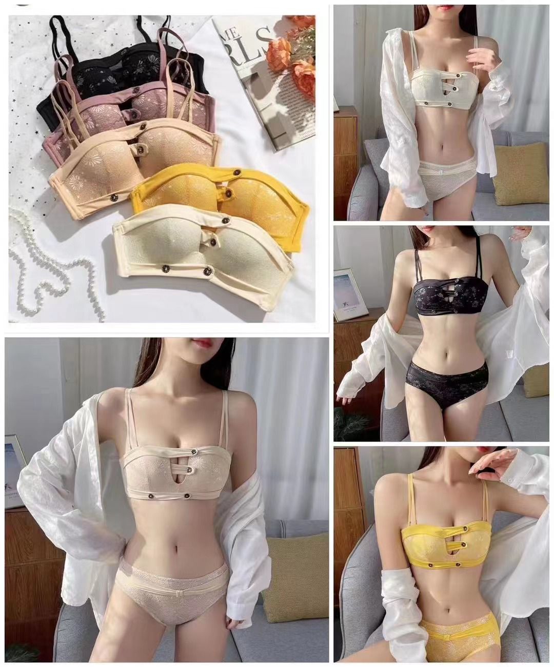 Seamless pushup beauty Bra & panty set Wireless