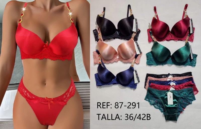 (5050Sale ) Silk push-up padded wire Bridal Set