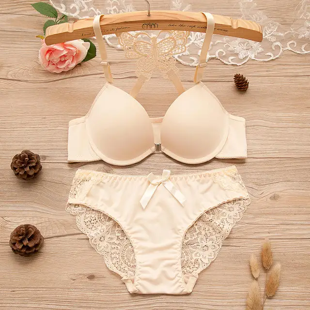 Front open double padded wire Bra Set