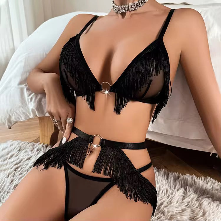 Premium Fringe Sexy Bikini Garter Set