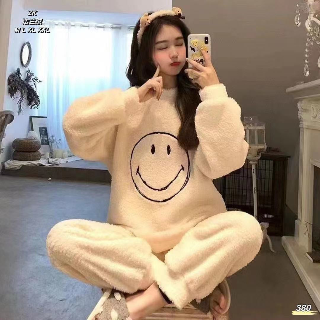 Smiley Face fleece night suit