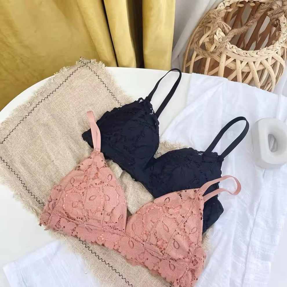 Soft Padded Mesh Wireless Lingerie Set