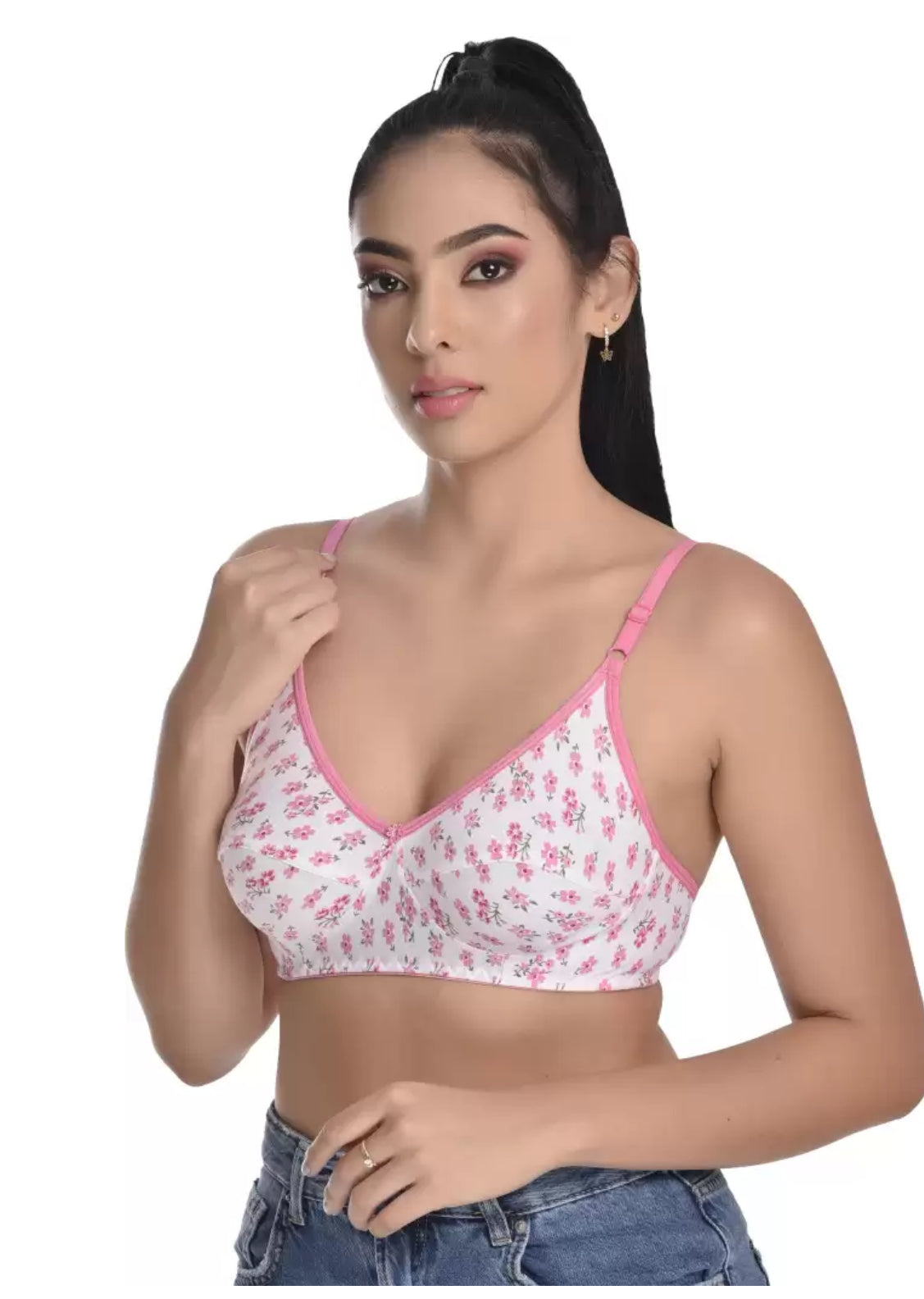 PRINTED MADAM COTTON BRA (PACK OF 3)