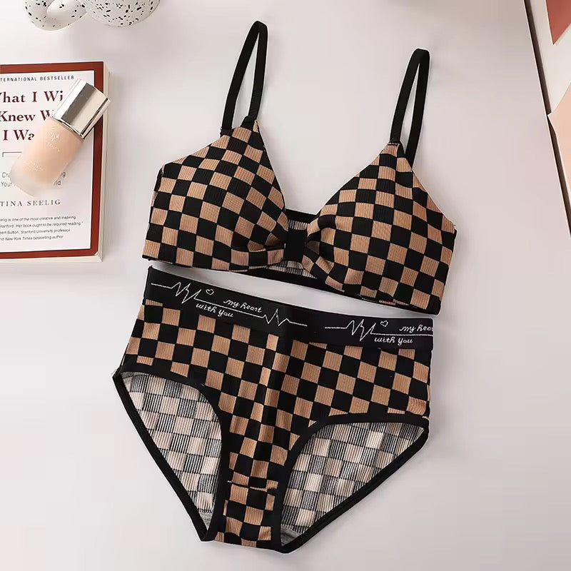 Trendy Bow Bralette Bra Set