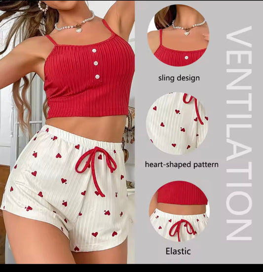 TWO PCS CAMISOLE&SHORTS SET