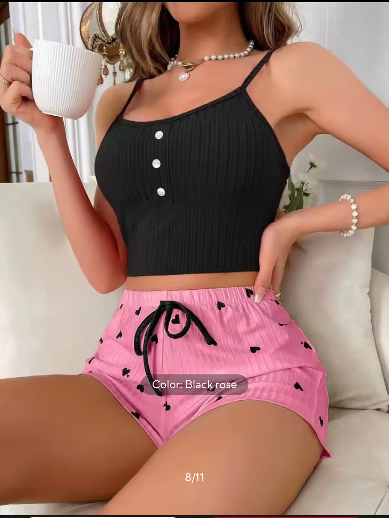 TWO PCS CAMISOLE&SHORTS SET