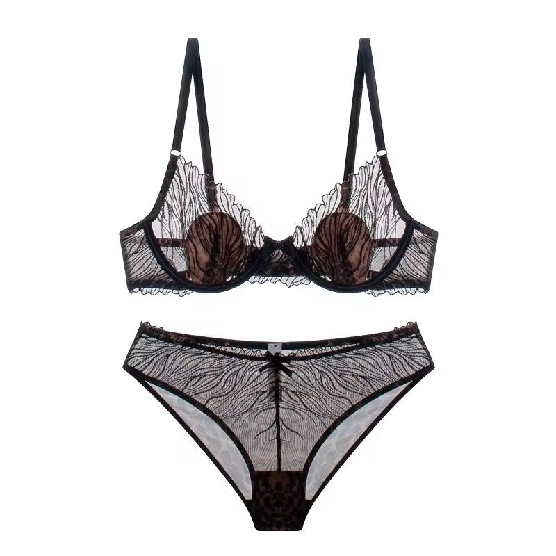 Soft Net Wire Bra Set