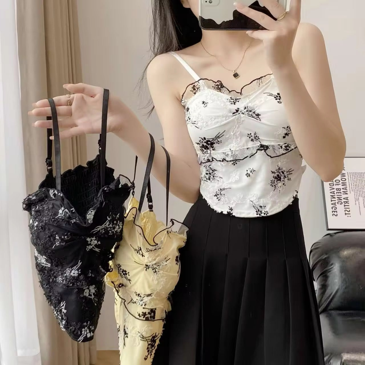 New Arrival Floral Print Light Padded Camisole