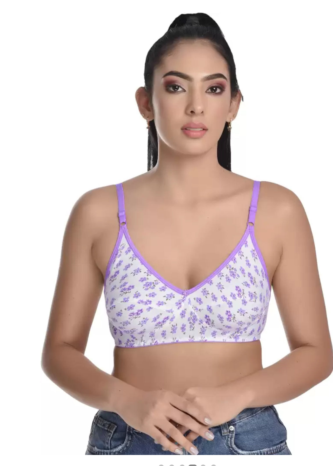 PRINTED MADAM COTTON BRA (PACK OF 3)
