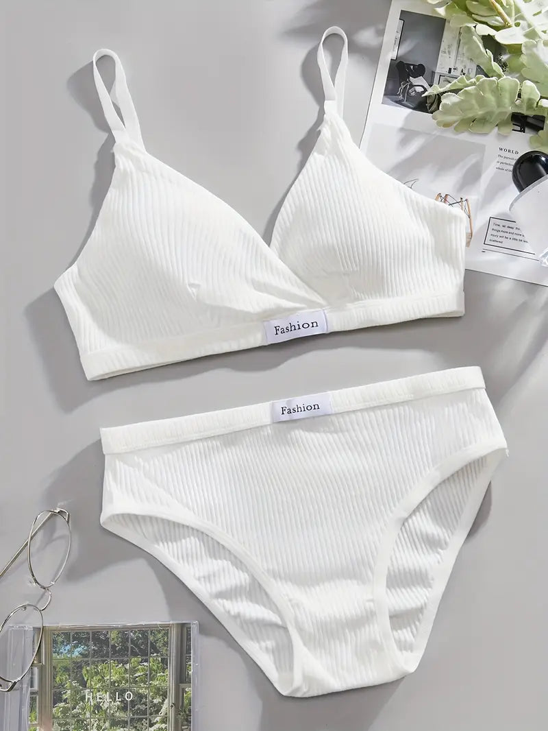 Soft padded Sports wireless Bra Set