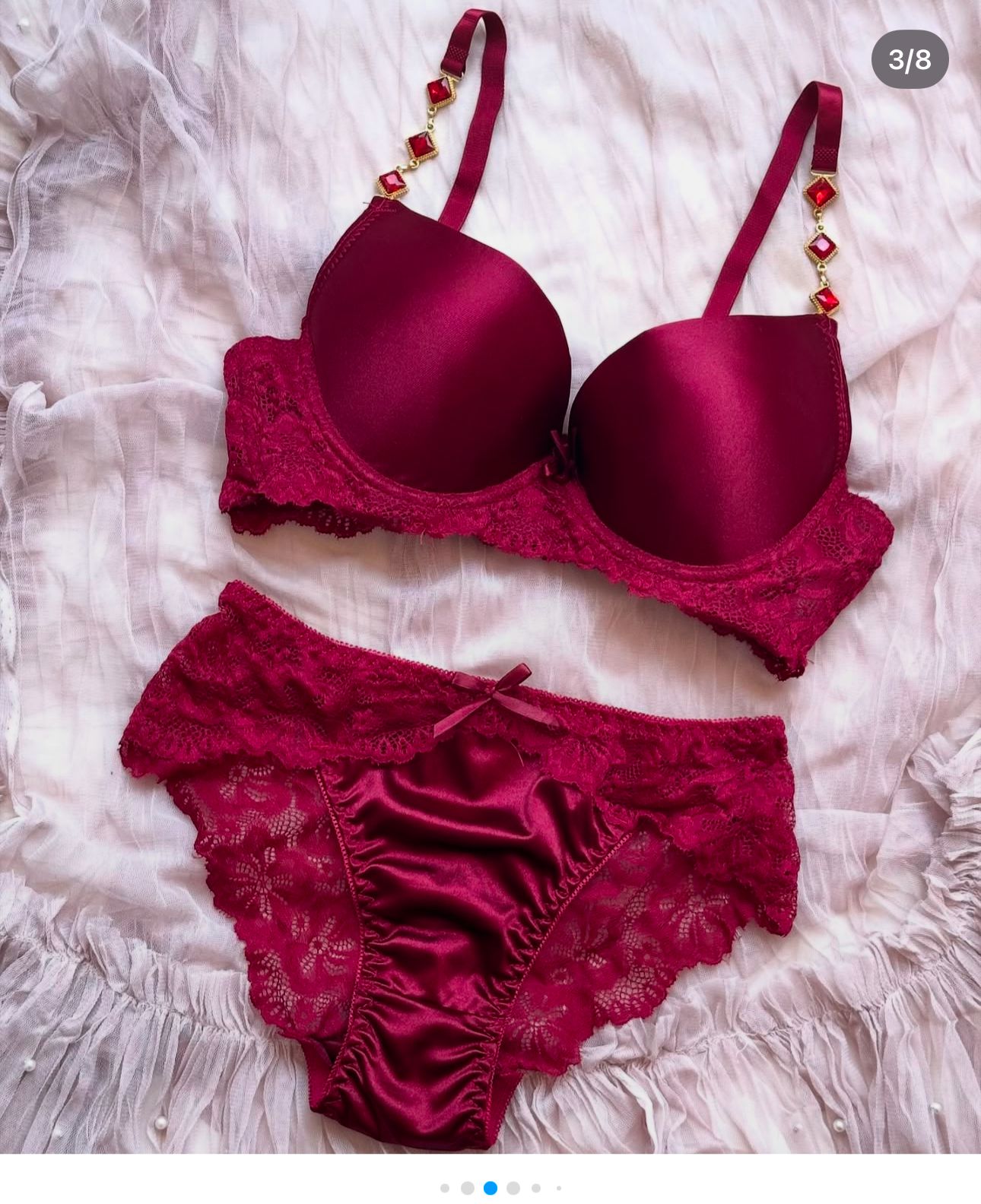 (5050Sale ) Silk push-up padded wire Bridal Set
