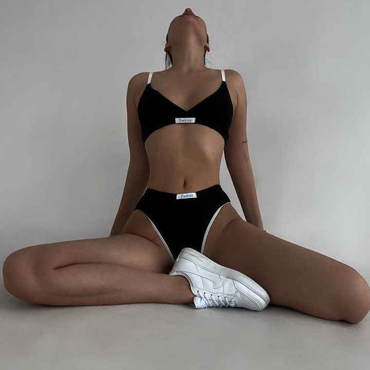 Soft padded Sports wireless Bra Set