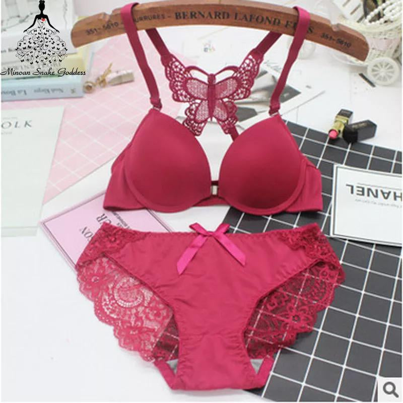 Front open double padded wire Bra Set