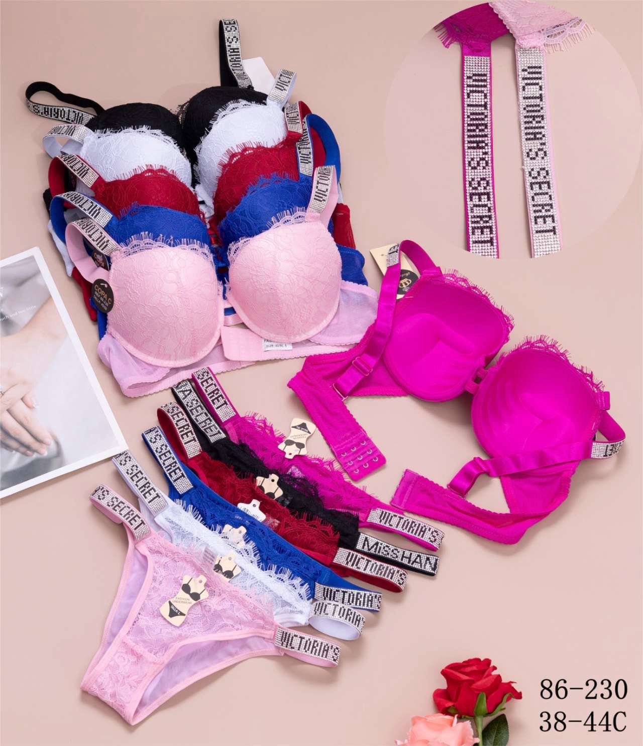(Ramadan Sale)New Arrival Victoria Secret Pushup Wired Bra Panty Set