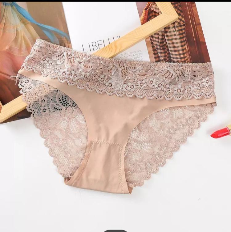 Half net cotton panties Pack of 3 multi colour