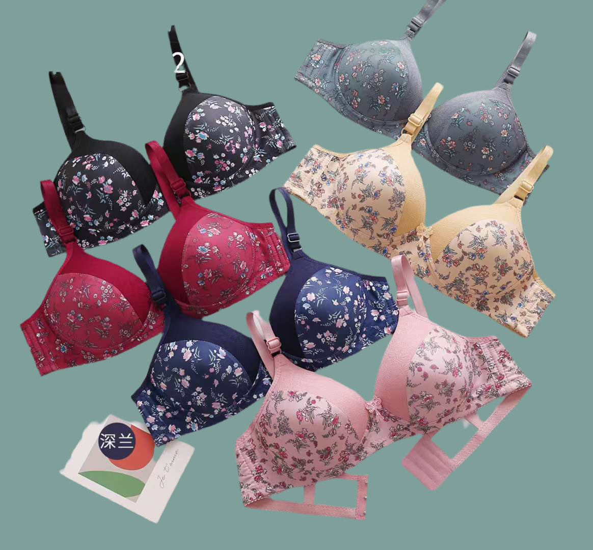 Flower print Single padded wire less Bra