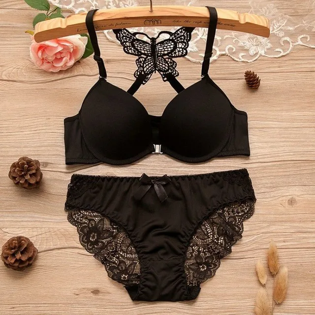 Front open double padded wire Bra Set