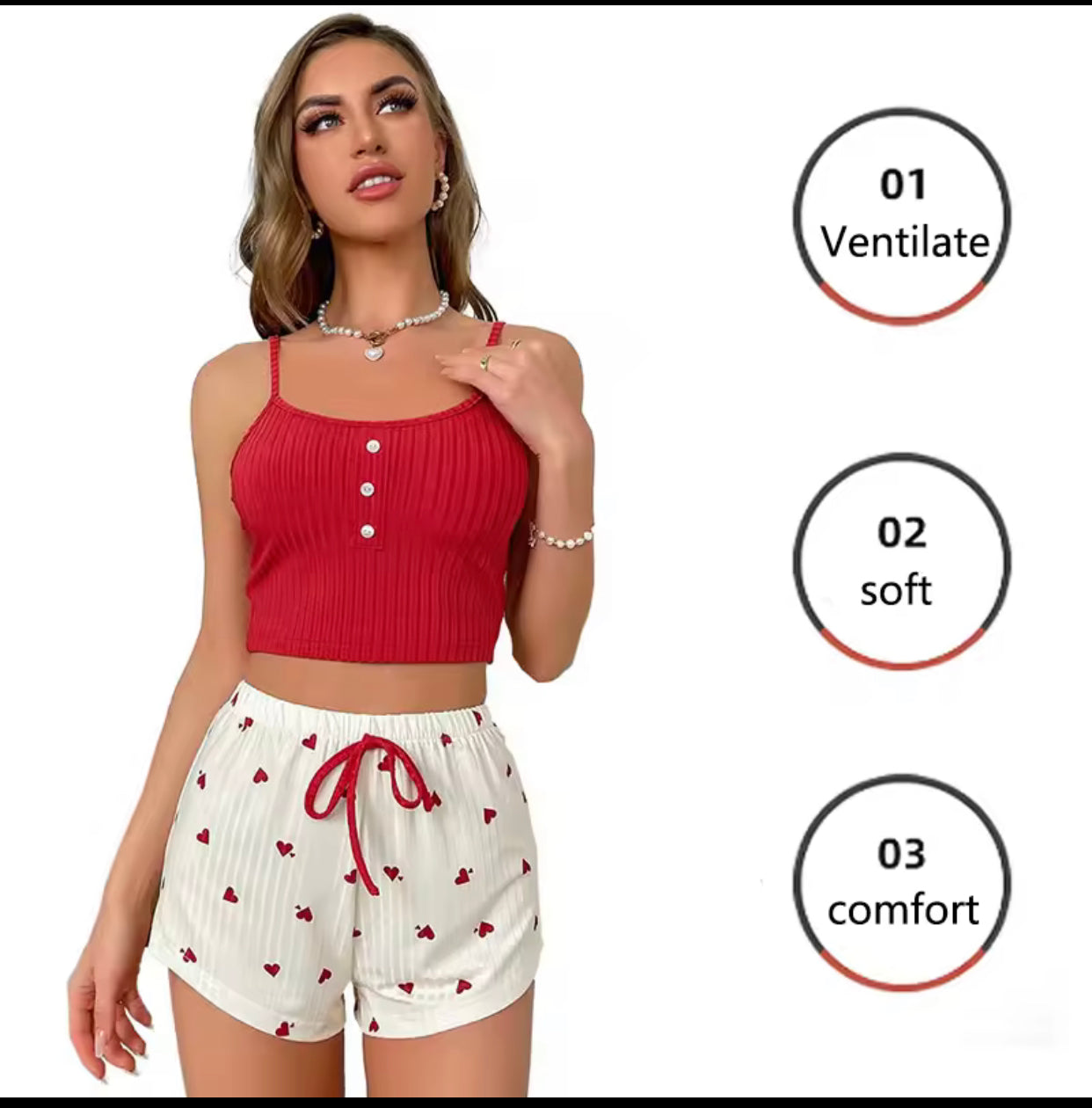 TWO PCS CAMISOLE&SHORTS SET