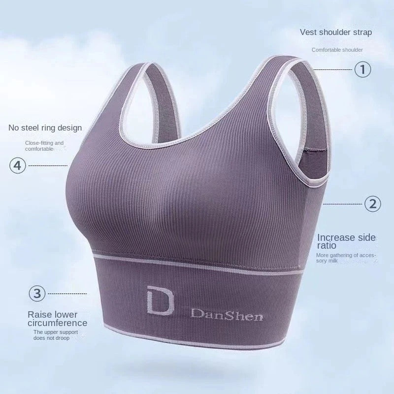 D-shaped ladies seamless deep U beauty back wrap tube top yoga sports bra short top vest