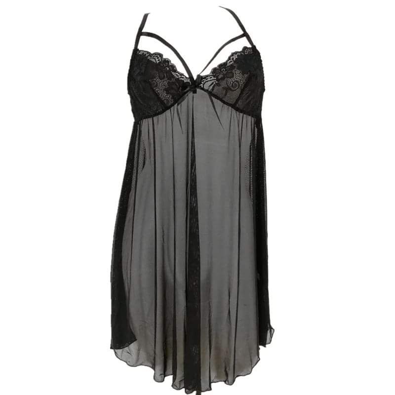 Short Net Lingerie With Back Cross Style