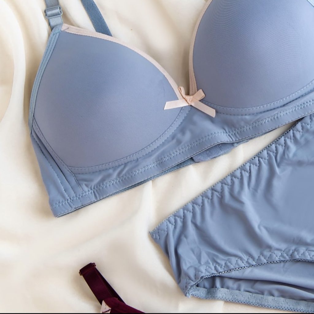 Restock Single Padded Cotton Bra Set With flexible stuff Wire Less Bra