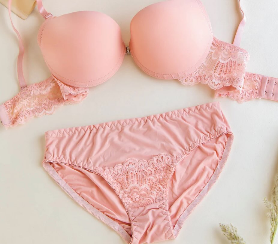 Single Padded Ring Bra Set With Plane Cup And Side Net