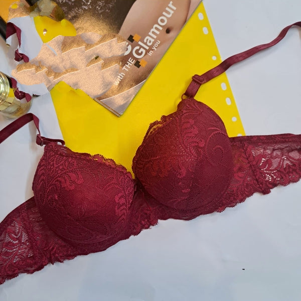 Lalina Pushup wire Bra with Net Lace And Flexible Stuff