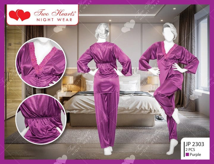 Two Hearts 2 piece Silk Pajama Shirt And Soft Fabric