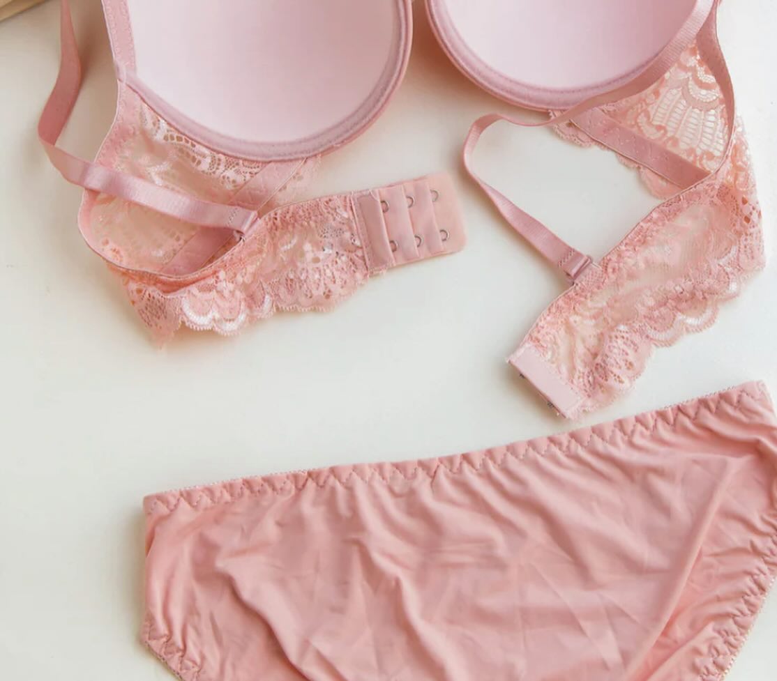 Single Padded Ring Bra Set With Plane Cup And Side Net