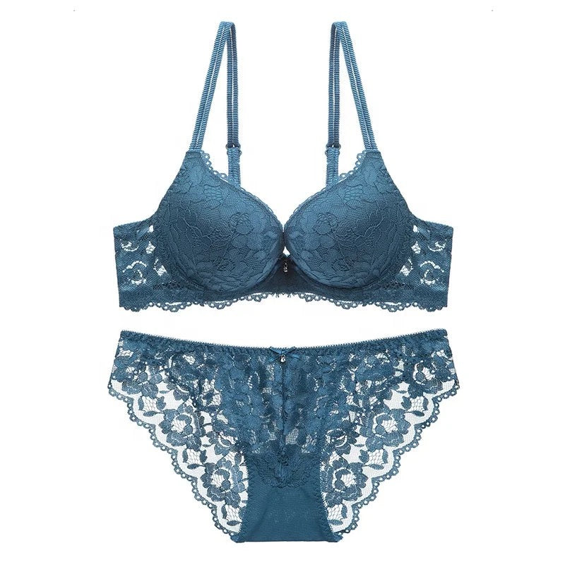 lalina pushup Bra Set With Net Lace Cup Size B&C Both fits