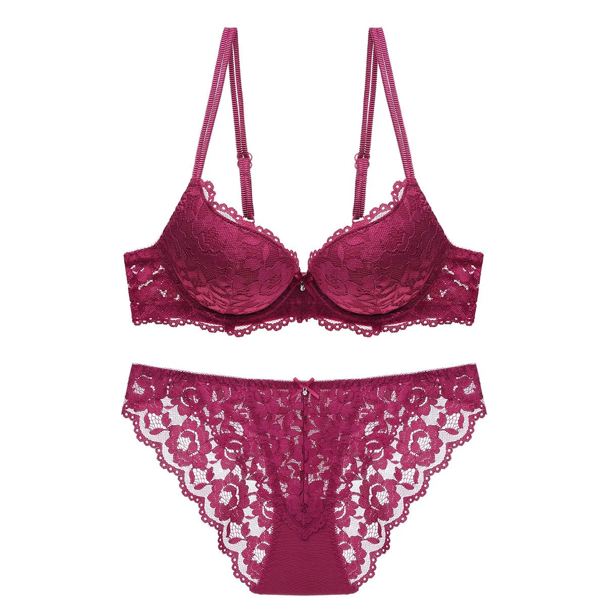 lalina pushup Bra Set With Net Lace Cup Size B&C Both fits