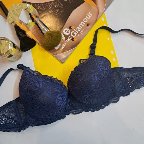 Lalina Pushup wire Bra with Net Lace And Flexible Stuff