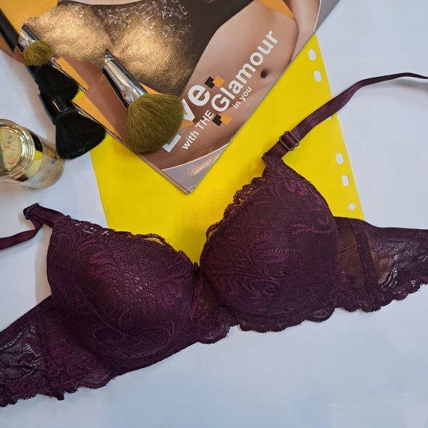 Lalina Pushup wire Bra with Net Lace And Flexible Stuff