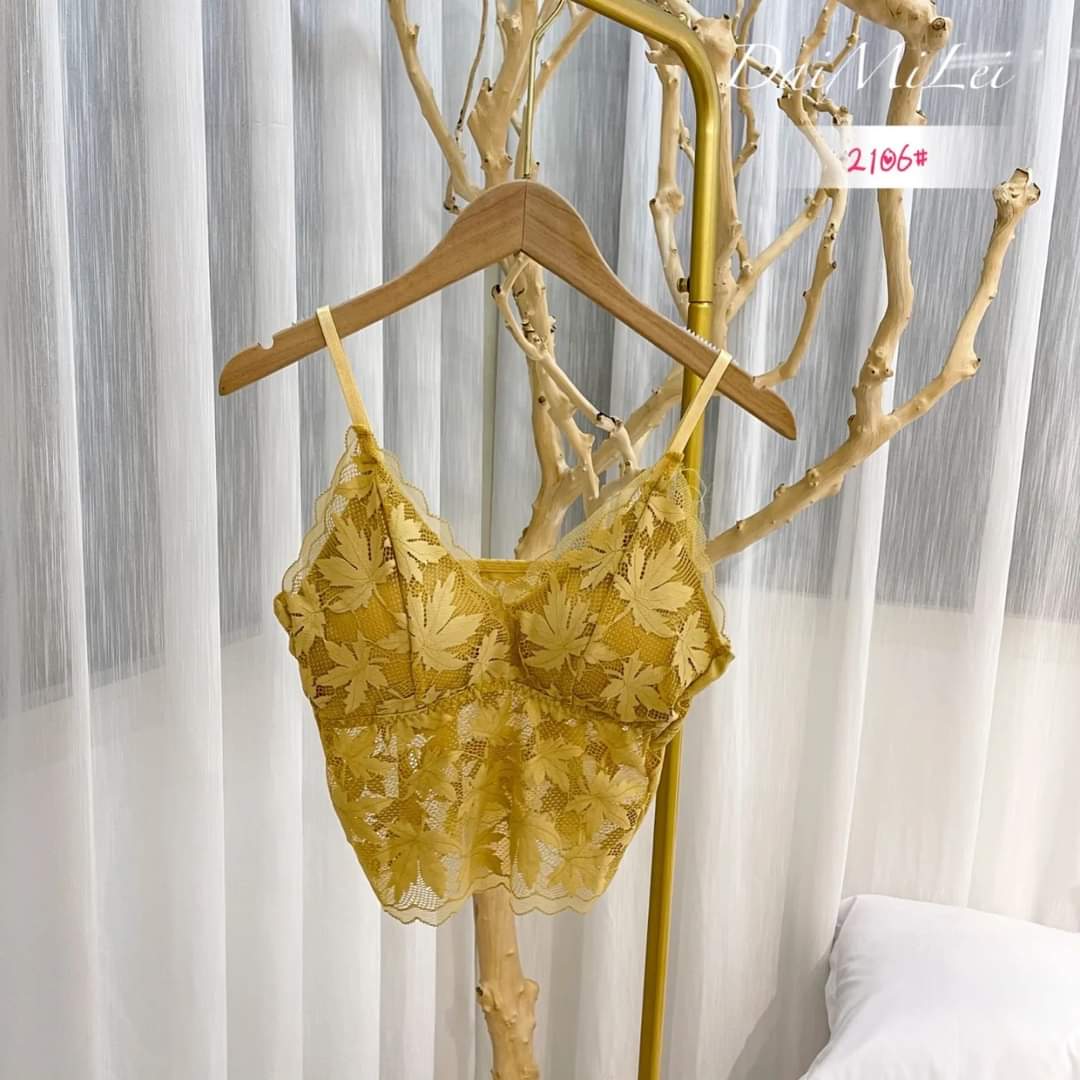 Leaf Padded Short Net Camisole With Removable Pad