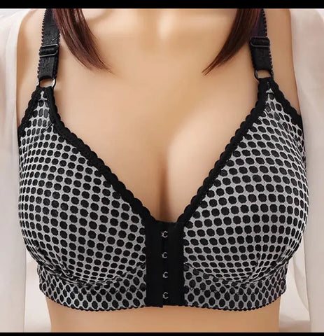 POLKA DOT FRONT OPEN PADDED BRA (WIRELESS)