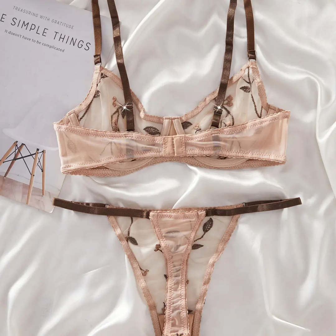 FLORAL WIRE BRA SET
