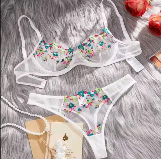FLORAL WIRE BRA SET