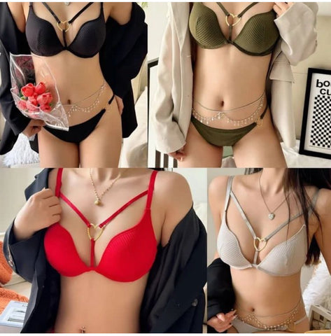 SUPER FANCY CROSS STRING BRA SET