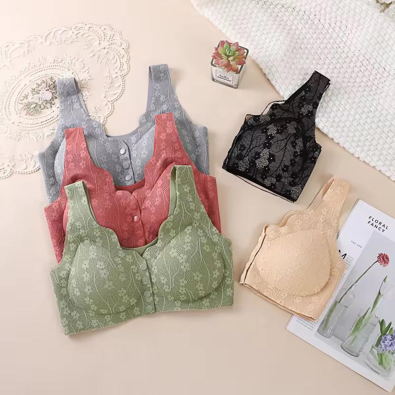 Seamless Front open Button padded Bra