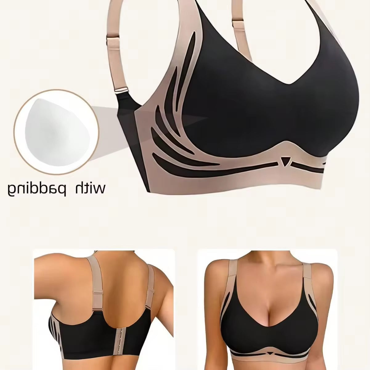 Plus Size Seamless padded Bra Full Coverage Wireless Bra