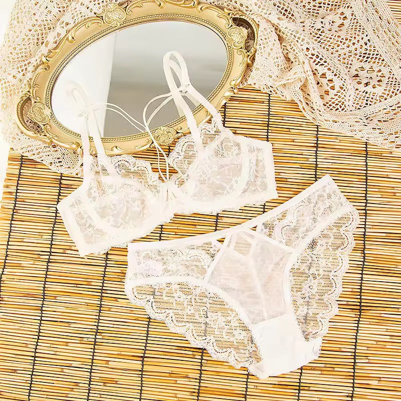 Net See Through Wire Bra set
