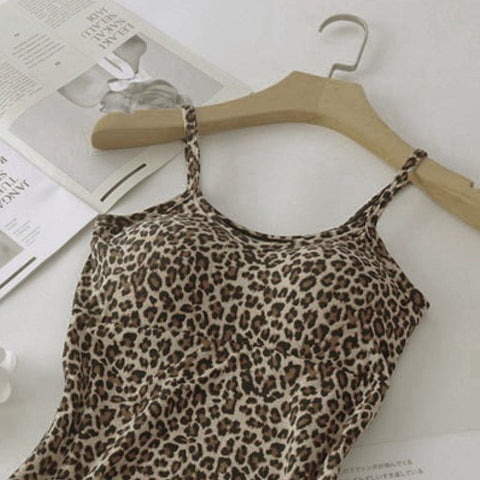 Leopard printed Padded camisole