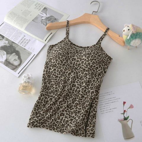 Leopard printed Padded camisole