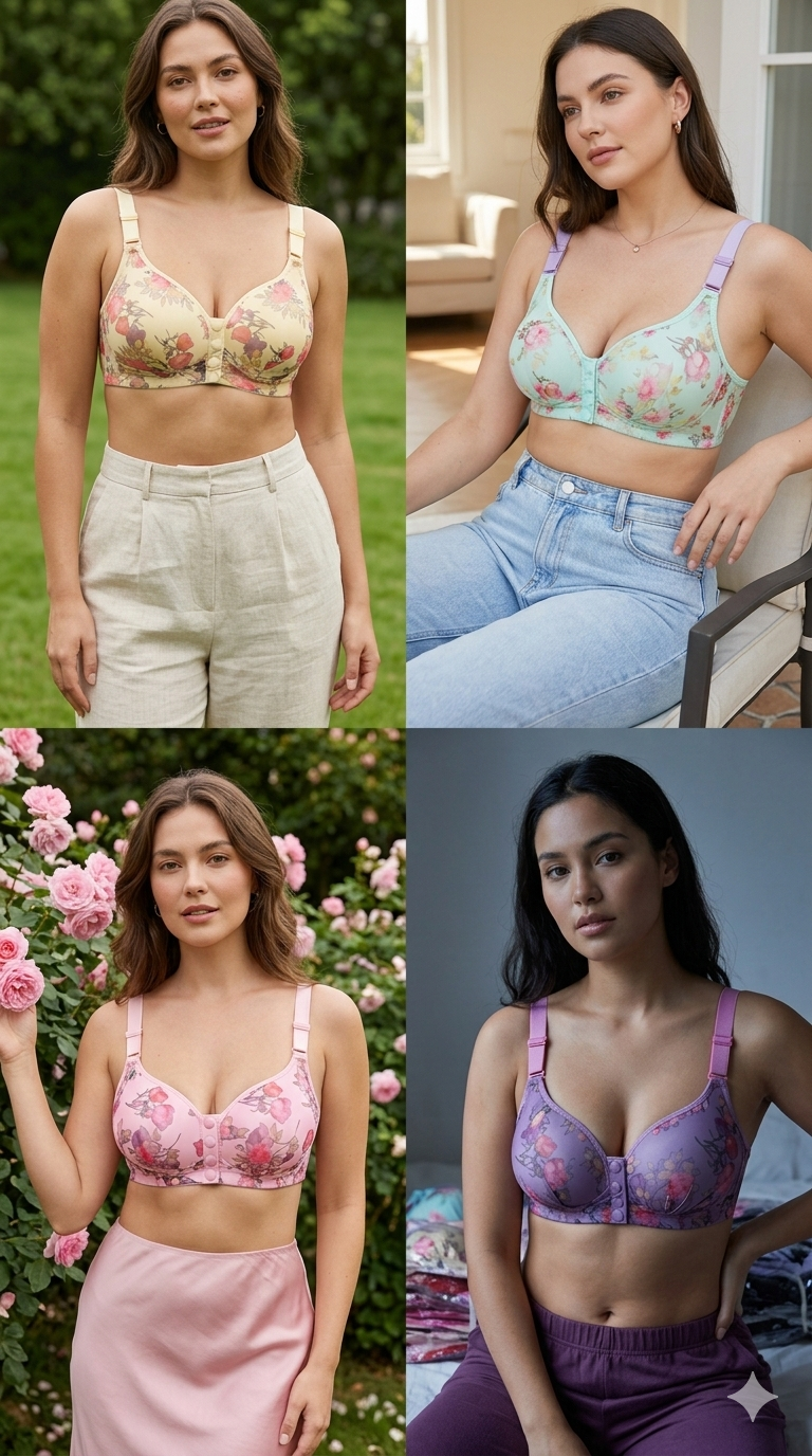 Seamless Front Button Padded Bra