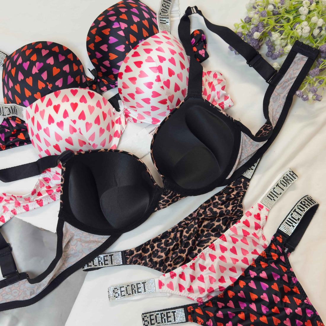 50/50Sale New Arrival Victoria secret push padded Bra set