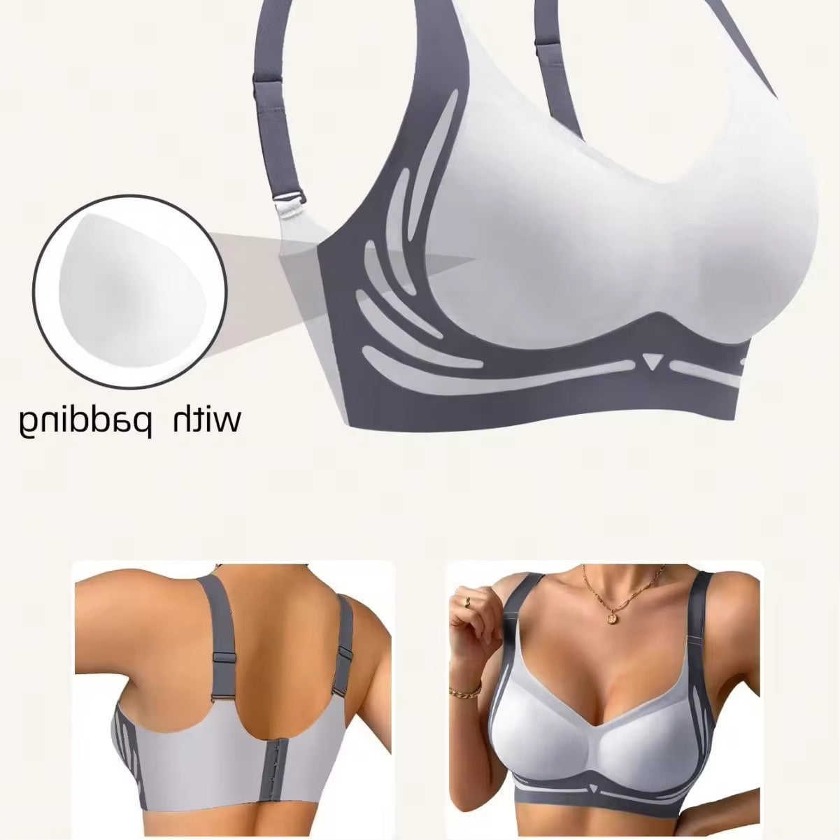 Plus Size Seamless padded Bra Full Coverage Wireless Bra