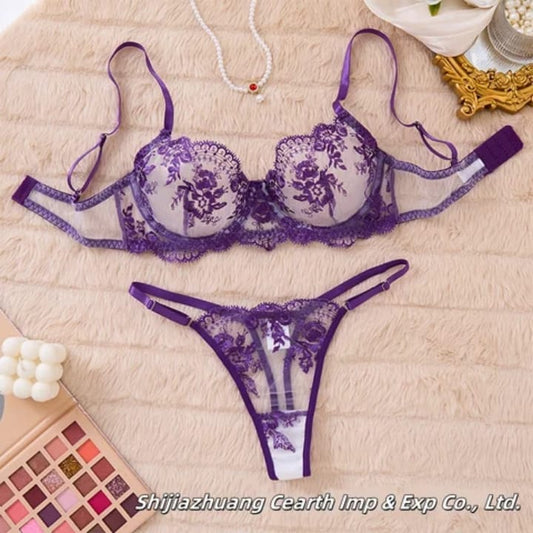floral Wire Bra Set